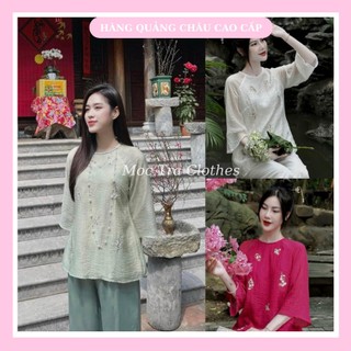 Set pháp phục cổ tết Quảng Châu thiết kế thêu hoa tiểu thư siêu xinh, Set đồ du xuân rẻ đẹp