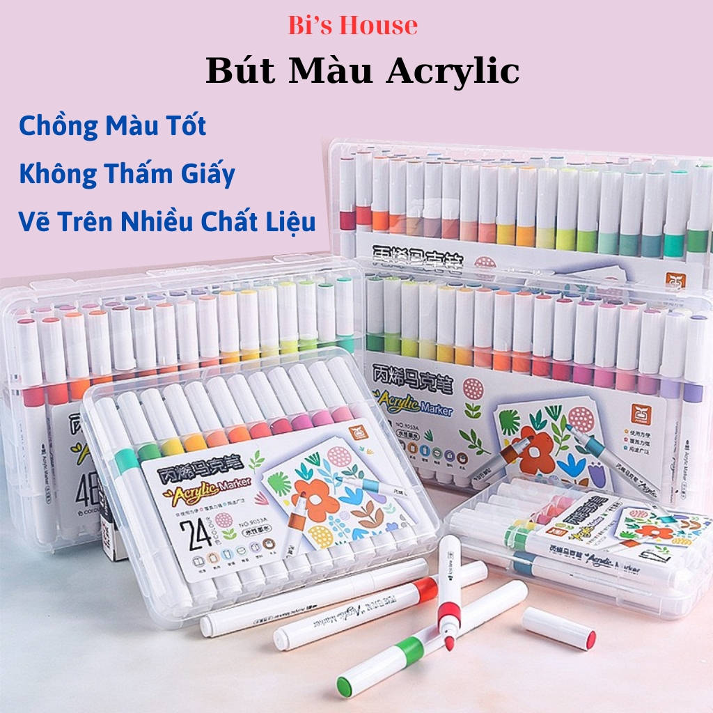 Ảnh Bút Màu Acrylic Vẽ Được Trên Nhiều Chất Liệu - Đồ Chơi Mỹ Thuật 1