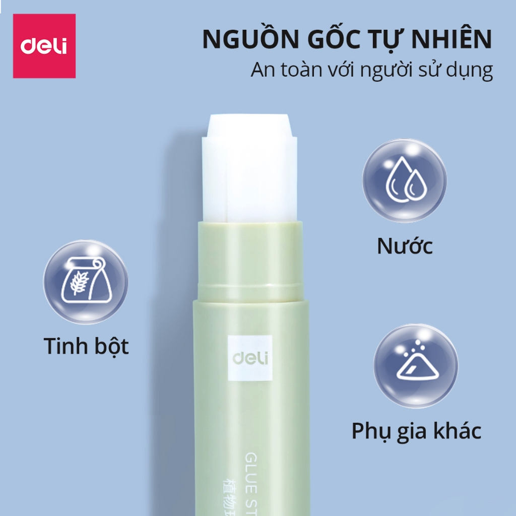 Hồ Khô Keo Dán Giấy Pastel Deli -Khô Nhanh Siêu Dính Mùi Thơm Nhỏ Gọn Tiện Lợi Học Sinh Làm Thủ Công