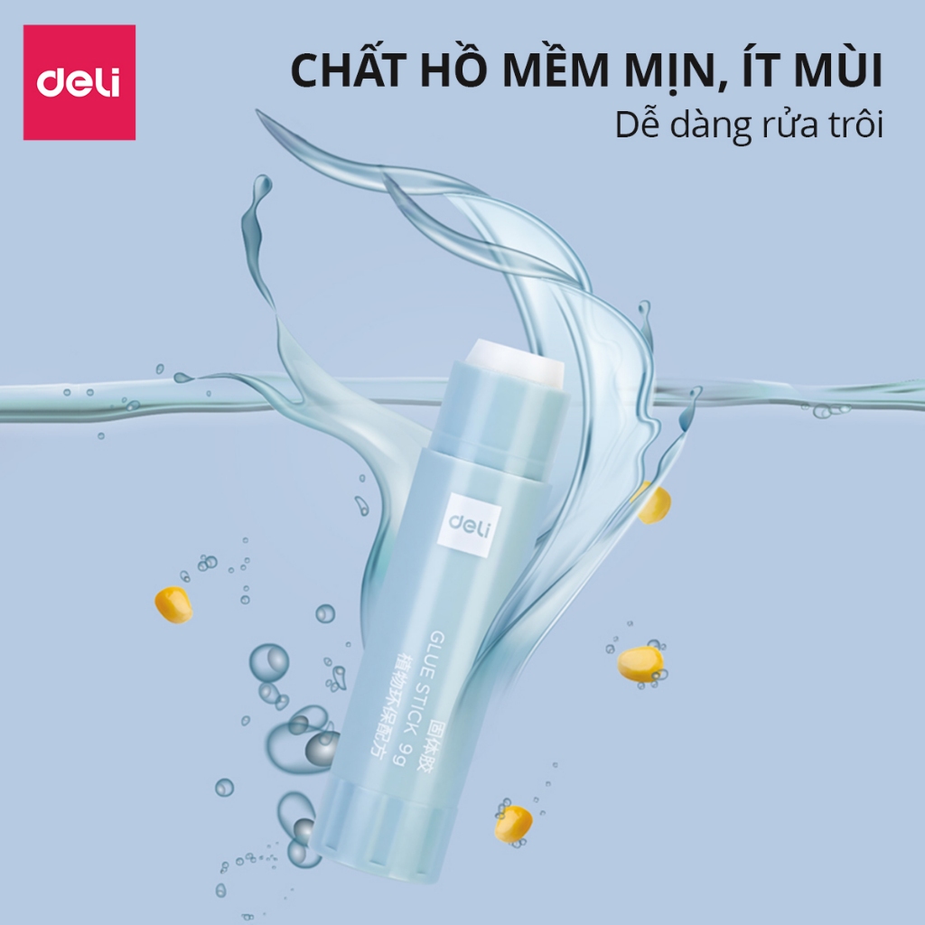 Hồ Khô Keo Dán Giấy Pastel Deli -Khô Nhanh Siêu Dính Mùi Thơm Nhỏ Gọn Tiện Lợi Học Sinh Làm Thủ Công