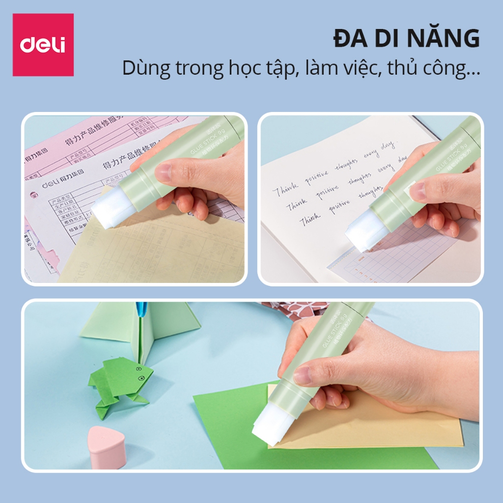 Hồ Khô Keo Dán Giấy Pastel Deli -Khô Nhanh Siêu Dính Mùi Thơm Nhỏ Gọn Tiện Lợi Học Sinh Làm Thủ Công