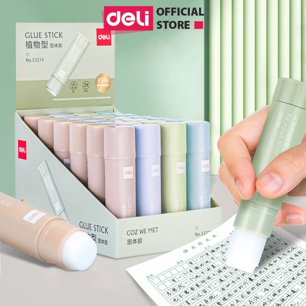 Hồ Khô Keo Dán Giấy Pastel Deli -Khô Nhanh Siêu Dính Mùi Thơm Nhỏ Gọn Tiện Lợi Học Sinh Làm Thủ Công