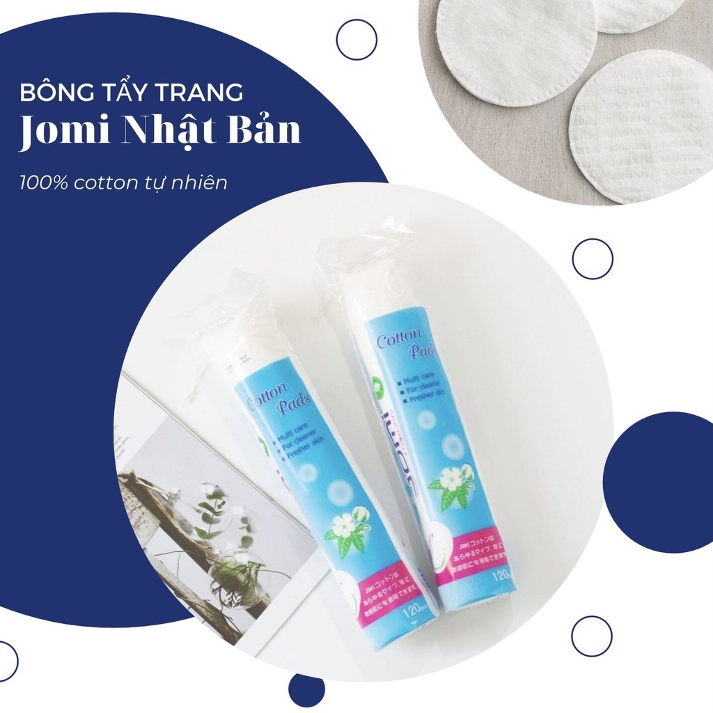 Ảnh Bông Tẩy Trang Jomi 100% Cotton 80 miếng/120 miếng/150 miếng 3