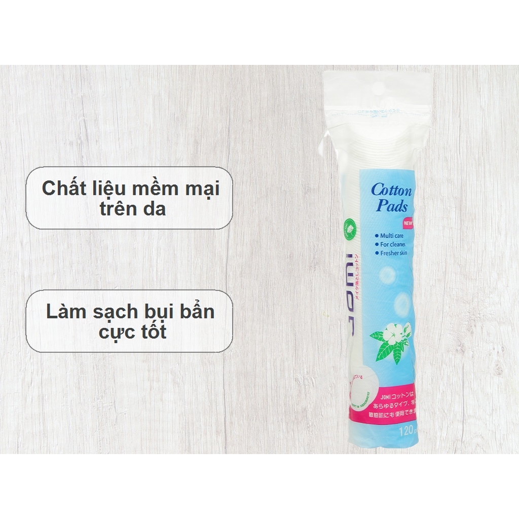 Ảnh Bông Tẩy Trang Jomi 100% Cotton 80 miếng/120 miếng/150 miếng 2