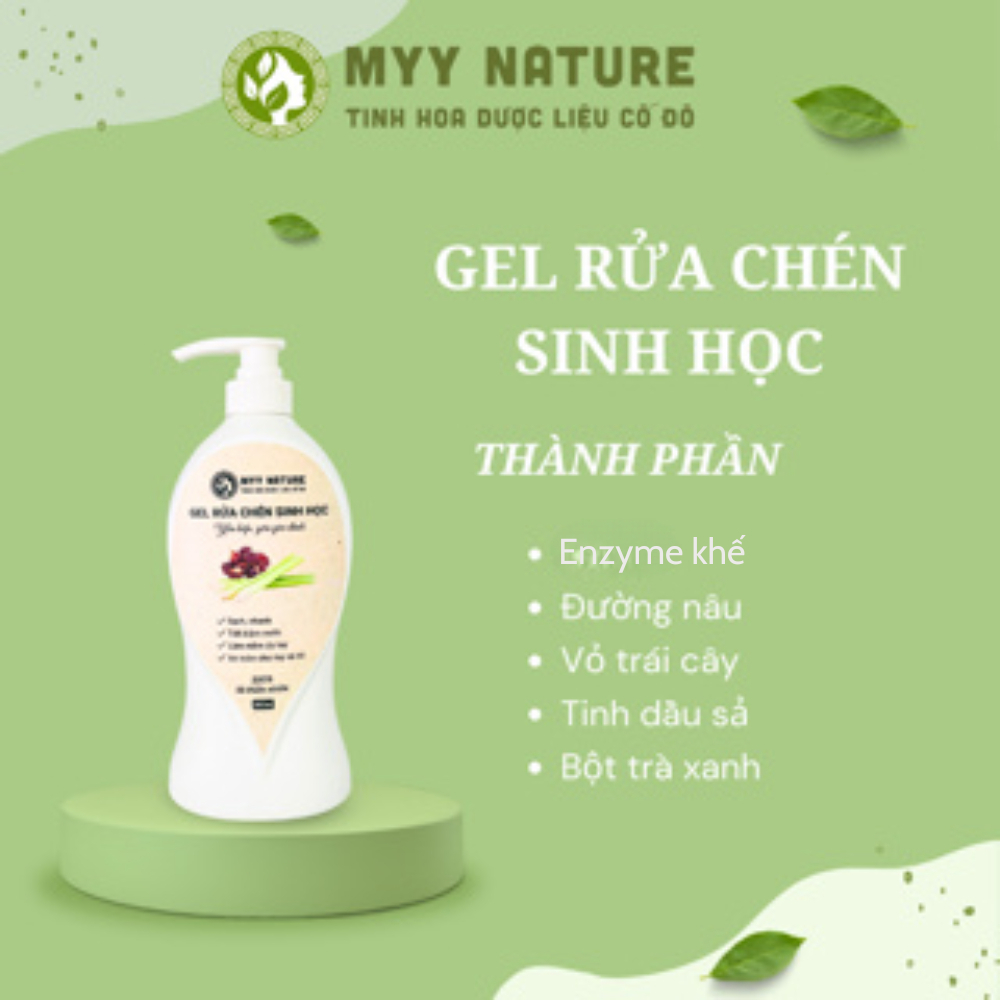 Gel Rửa Chén Sinh Học Myy Nature chai 500ml - Đánh Tan Mọi Vết Bẩn Ở Chén, Bát, Kháng Khuẩn, Khử Mùi
