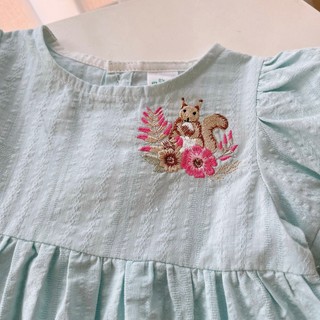 Váy bé gái thêu Sóc Vintage 1-8 tuổi (9-33kg) N0092