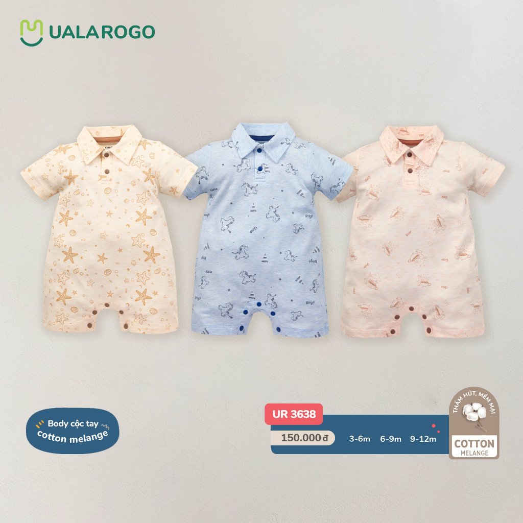 [CHÍNH HÃNG] Body cộc tay polo cotton melange họa tiết trẻ em UR2230 ...