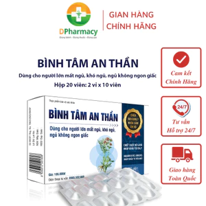 Viên uống BÌNH TÂM AN THẦN, hỗ trợ dễ ngủ, ngủ ngon giấc, dành cho người mất ngủ, khó ngủ