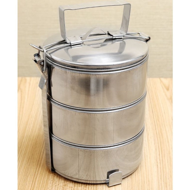 Cà men inox 3 ngăn đường kính 14cm hộp đựng cơm inox - tiện lợi mang đi ...