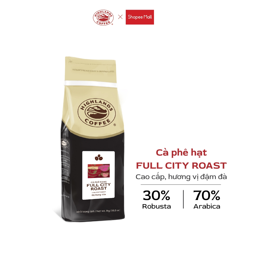 Ảnh Mua 1 tặng 1- Cà Phê Hạt Full City Highlands Coffee 1kg Tặng 1 gói cà phê truyền thống 200gr (kiểm tra quà tại giỏ hàng) 1