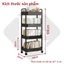 professionall.-Kệ nhựa có bánh xe 4026 5 tầng, Xe Đẩy Để Đồ Đa Năng Kệ Tiện Lợi
