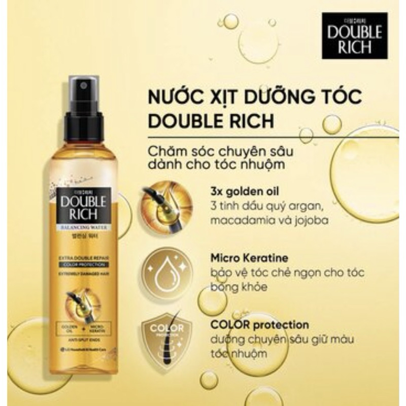 Nước Dưỡng Tóc Double Rich Chuyên Sâu Balancing Water Double Repair 120ml/250ml