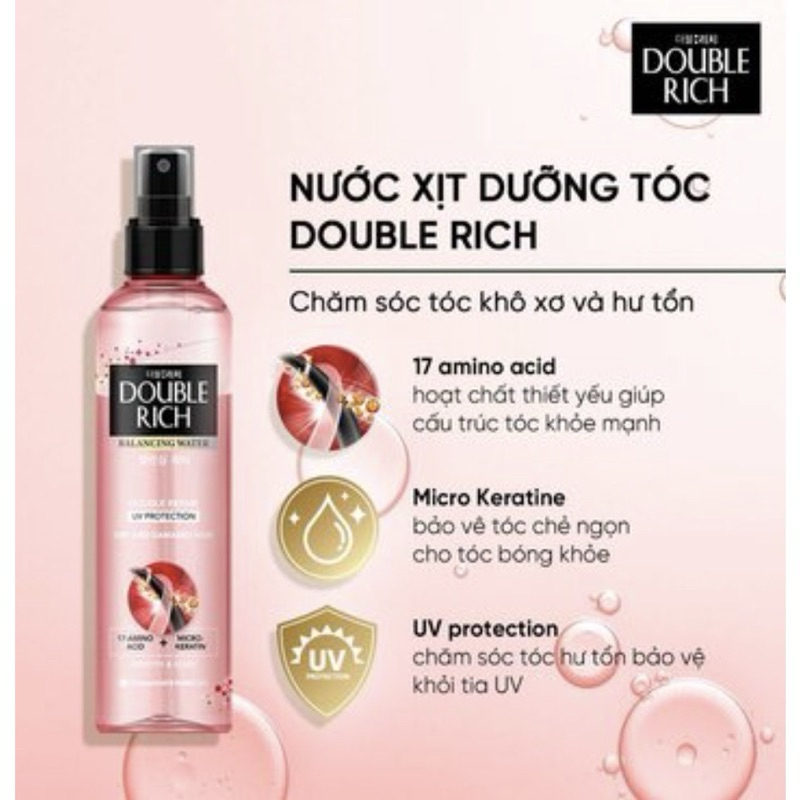 Nước Dưỡng Tóc Double Rich Chuyên Sâu Balancing Water Double Repair 120ml/250ml