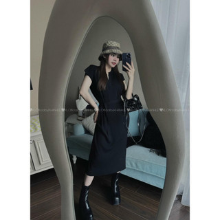 Váy Len Suông Trơn Basic Dáng Dài Ngăn Tay Kèm Dây Đai Đầm Xuông Thụng Freesize Form Rộng