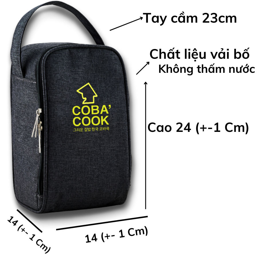 Ảnh Túi đựng hộp cơm COBA'COOK 3 hộp 400 ml Giấy bạc giữ nhiệt và 2 khóa kéo tiện dụng-CBL 2