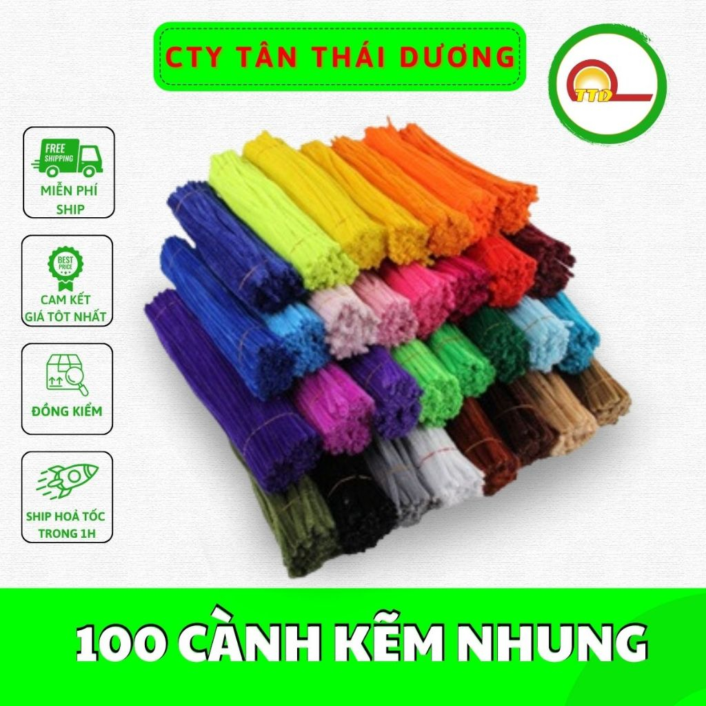 LOẠI 1 – 100 cành kẽm nhung , kẽm xù nhung trang trí làm đồ handmade dài 30cm