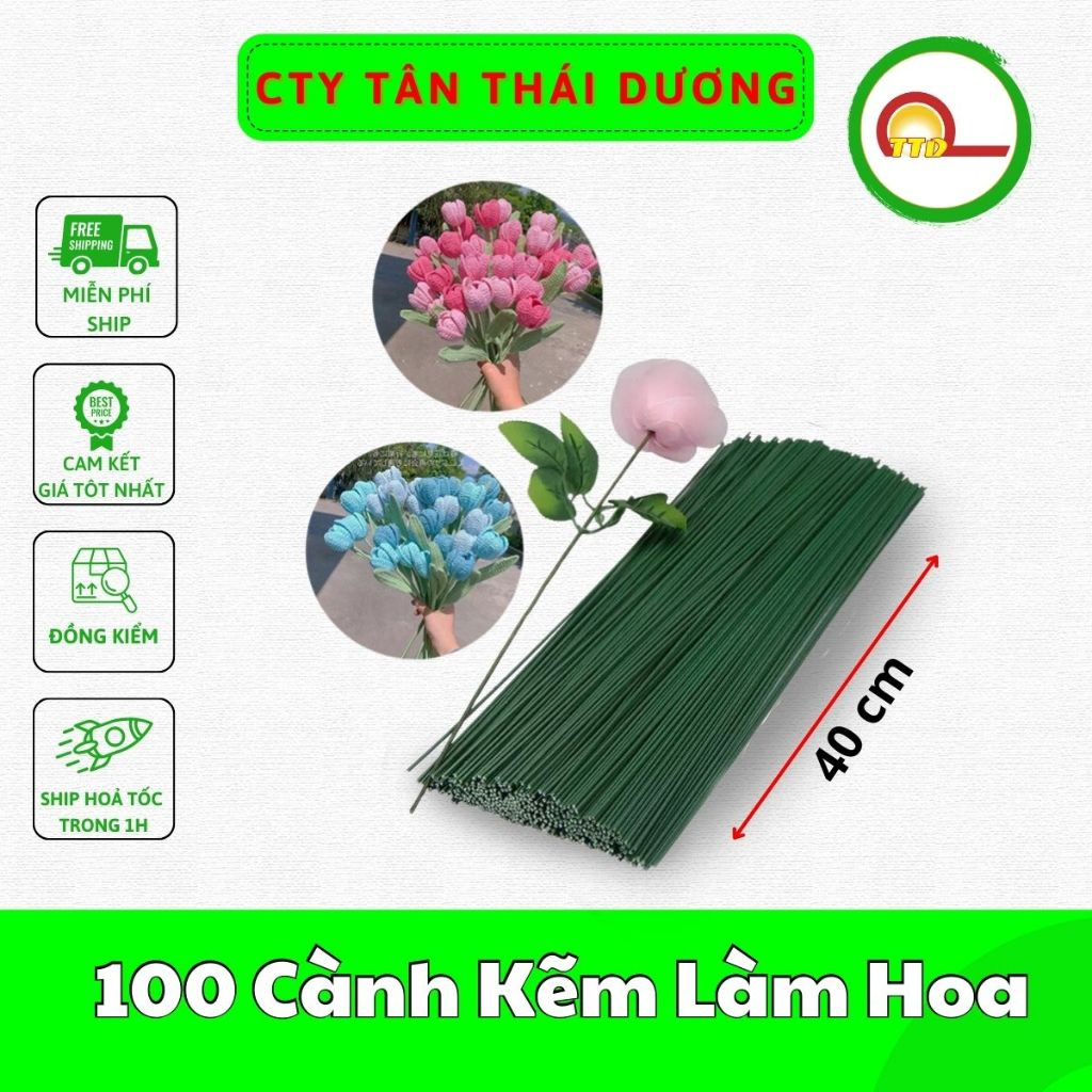 SỈ – LẺ CÀNH KẼM LÀM HOA 40 CM – Làm Hoa Giấy Nhún 40cm