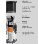 (Kèm Vắt Cam) Máy Ép Chậm Nguyên Quả 3S Lazychef LC04ME - Công Suất 200W, 700ML, 3 Chi Tiết Dễ Dàng Vệ Sinh. — ảnh 4