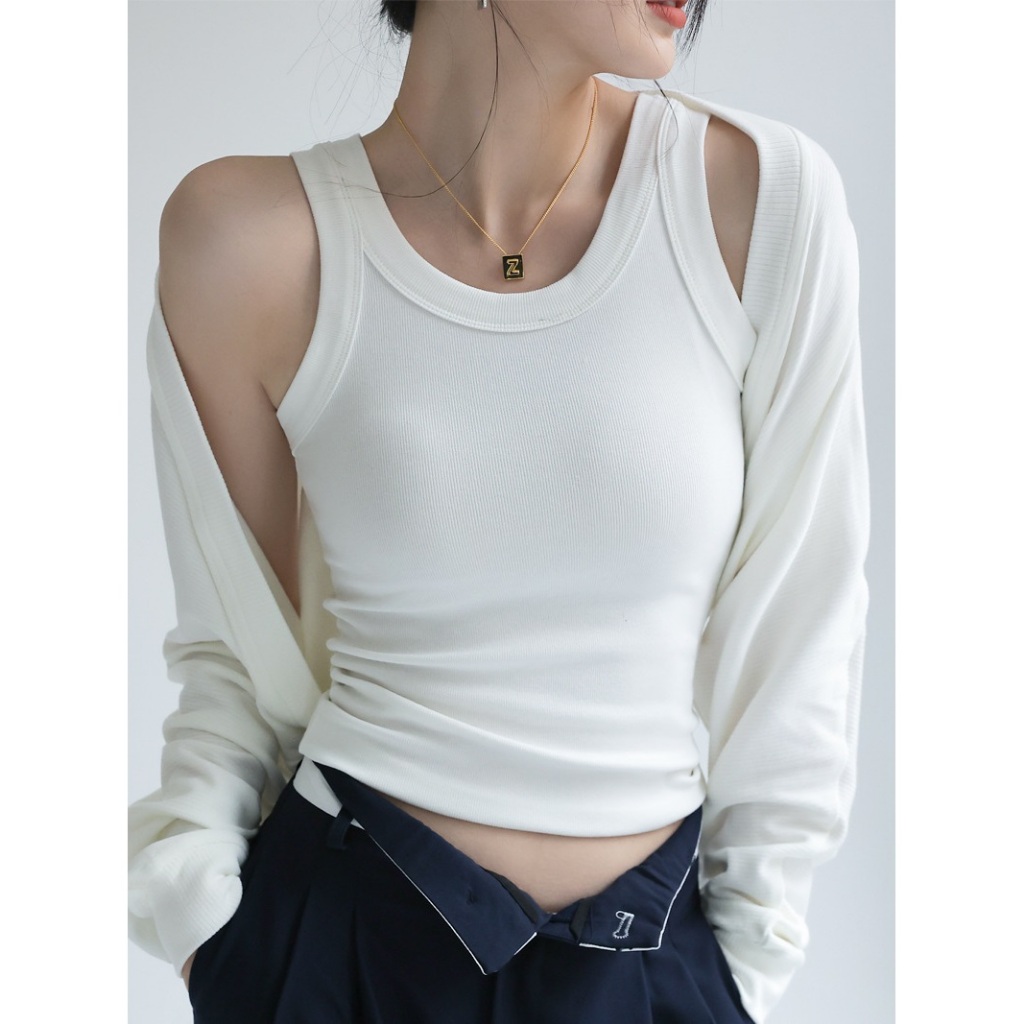 Áo Ba Lỗ Có Đệm Mút Áo Tanktop chất liệu cotton áo hai dây co giãn phong cách basic LA026