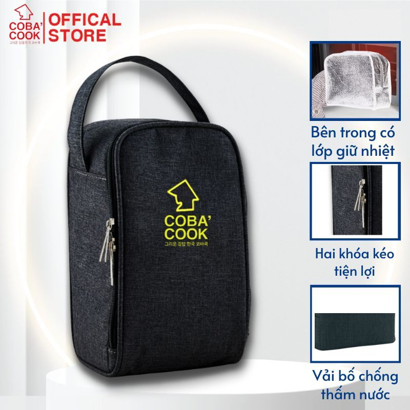 Ảnh Túi đựng hộp cơm COBA'COOK 3 hộp 400 ml Giấy bạc giữ nhiệt và 2 khóa kéo tiện dụng-CBL 1
