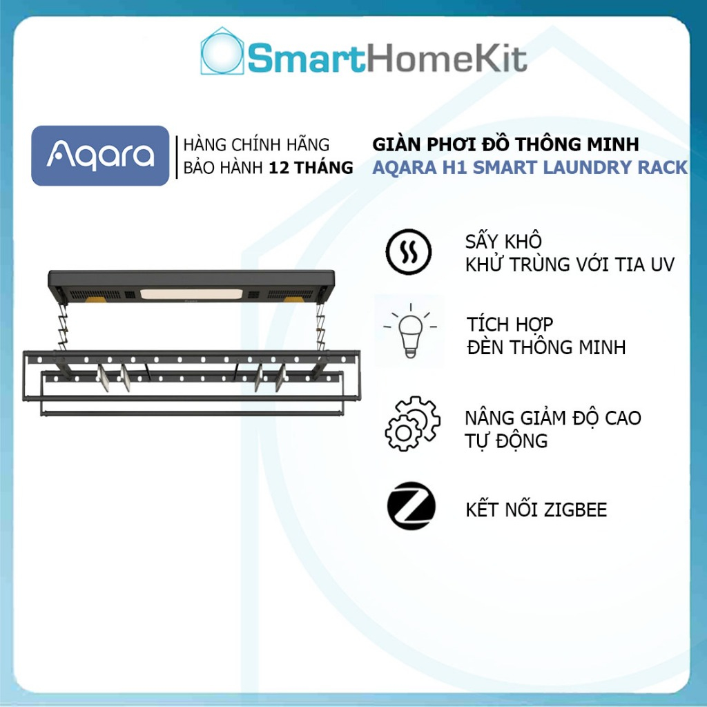 [Quốc Tế] Giàn phơi đồ thông minh Aqara H1 Smart Laundry Rack, tích hợp ...