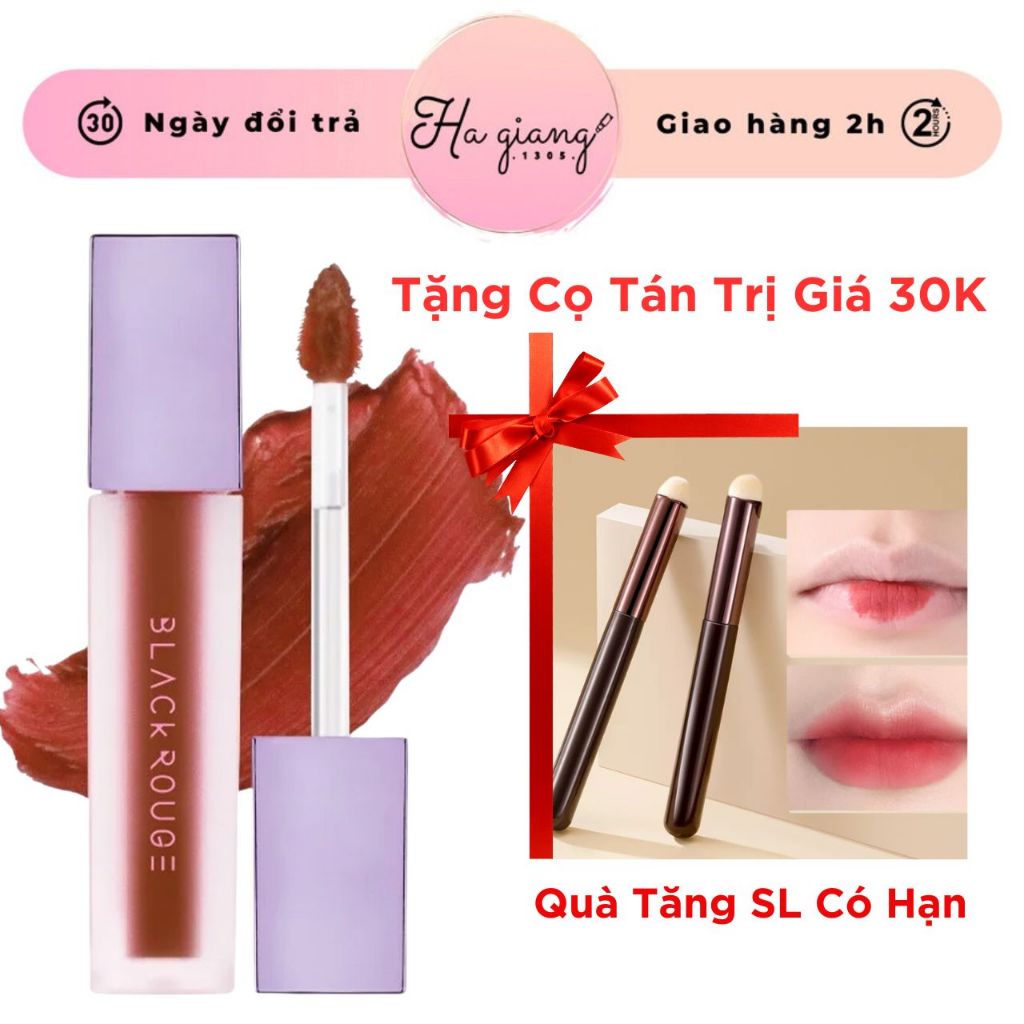 Son Kem Lì Black Rouge A12 Đỏ Nâu Gạch Trầm Airfit Velvet Tint 4 5g