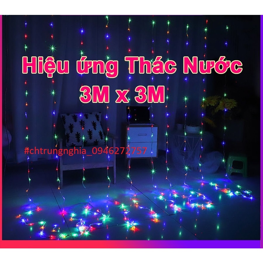 ĐÈN RÈM MÀN LED HẠT GẠO ĐOM ĐÓM HIỆU ỨNG THÁC NƯỚC TRANG TRÍ 3M X 2M ...