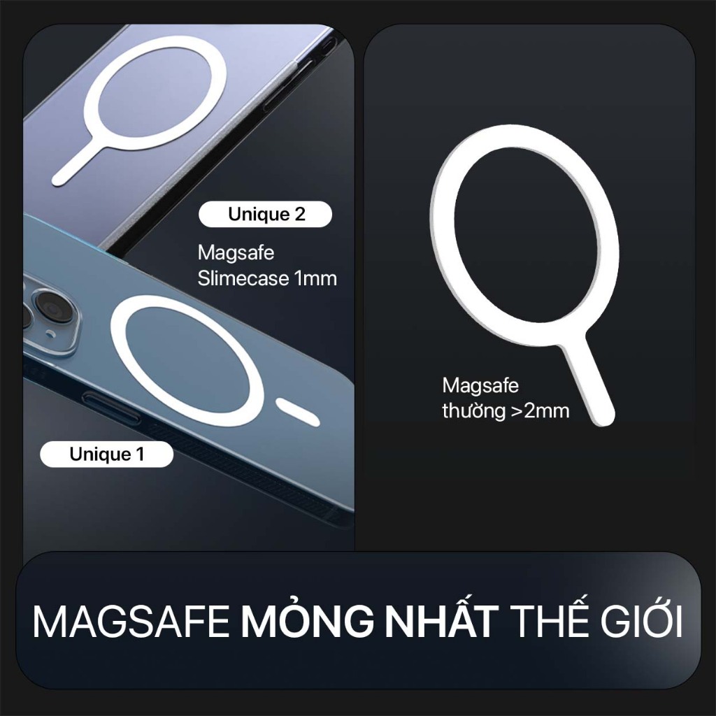 Ốp lưng UNIQUE iPhone 14 Pro Max /14 Pro / 14 Plus / 14 SLIMCASE - Không ố vàng, siêu mỏng, hỗ trợ sạc không dây