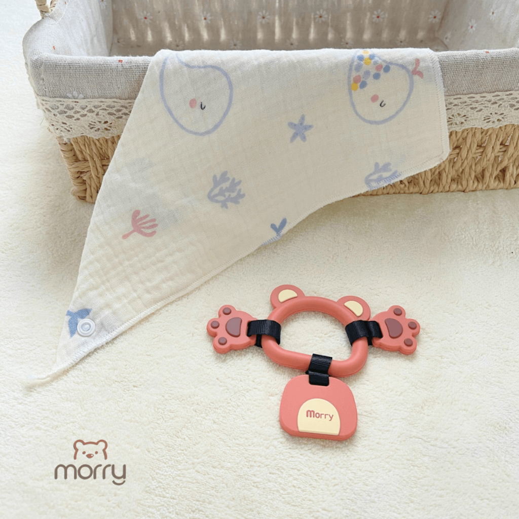Set 5 yếm xô Muslin Morry cho bé - 4 lớp cao cấp, mềm mại và đáng yêu cho bé Đậu Đậu Store