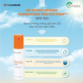 Kem Chống Nắng Phổ Rộng Giúp Dưỡng Ẩm & Bảo Vệ Da Md:ceuticals 3D Moisturizing Sunscreen SPF50+ 50ml