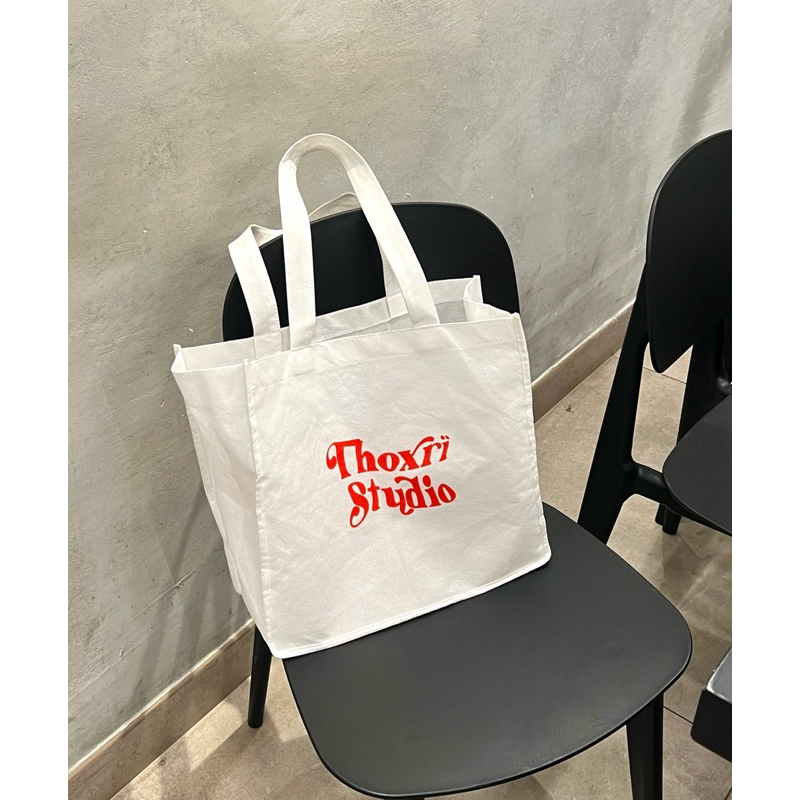Túi tote vải THOXRI đa năng - kích thước lớn - hình in 2 mặt - 1