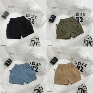 Quần đùi kaki túi hộp bé trai, quần sóc đùi cá tính phong cách cho bé Beemo