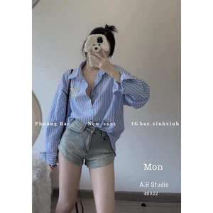 xả kho Sơ mi MiuMiuu đính đá