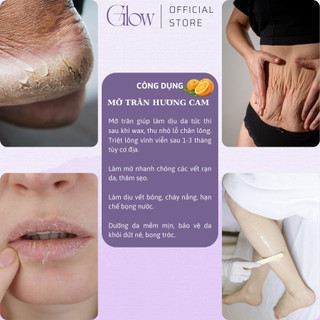 Combo 300Gr Sáp Dừa Cao Cấp GLOWWAXING+Mỡ Trăn Nguyên Chất Hương Cam+ Phấn Rôm 25GR Tặng Que CHE TÊN