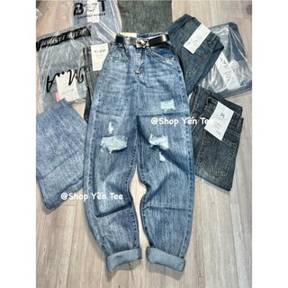 20120MA-Quần baggy xanh nhạt rách nhiều cá tính,Quần che khuyết điểm Yến Tee