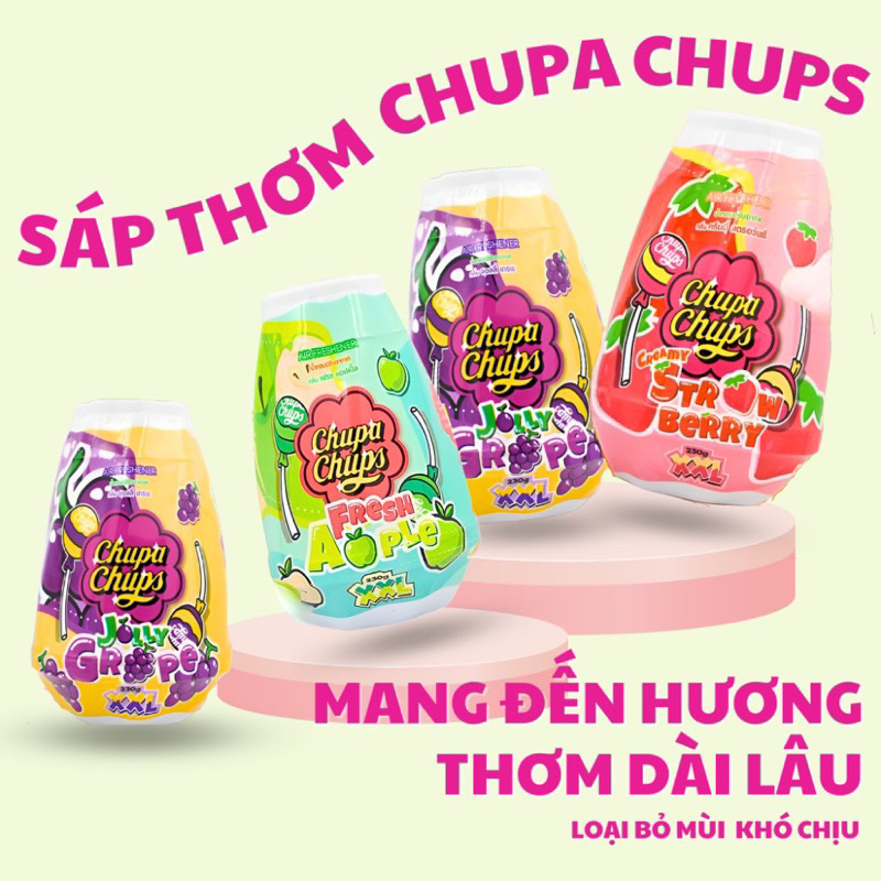 Sáp thơm phòng Chupa Chups Gel Air Freshener ngọt lịm kẹo trái cây size XXL sử dụng lên đến 45ngày
