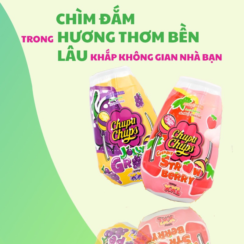 Sáp thơm phòng Chupa Chups Gel Air Freshener ngọt lịm kẹo trái cây size XXL sử dụng lên đến 45ngày