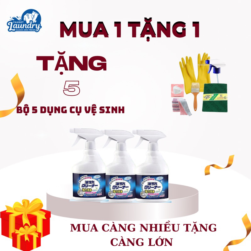 Tẩy dầu mỡ nhà bếp chai 500ml không cần cọ rửa làm sạch trong 5 phút - HT House