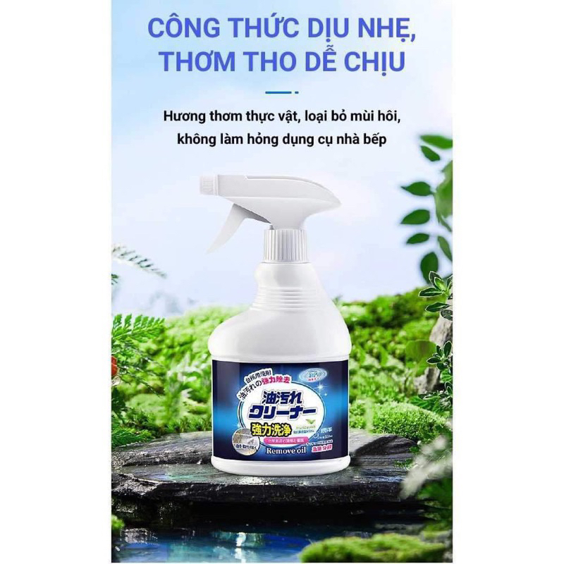 Tẩy dầu mỡ nhà bếp chai 500ml không cần cọ rửa làm sạch trong 5 phút - HT House
