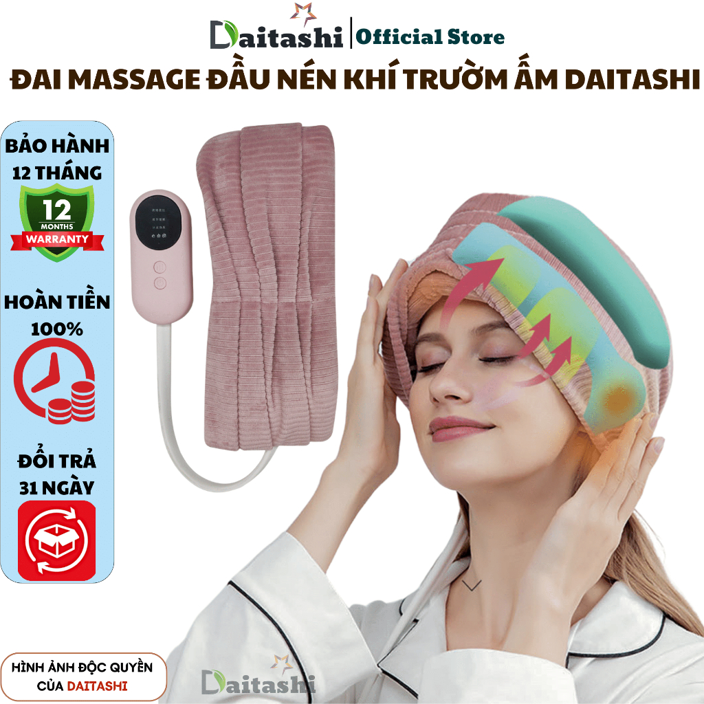 Máy Massage đầu đai Quấn Daitashi Dts 03 Mát Xa Nén Khí Gia Nhiệt Nhiều Chế độ Giảm Căng Thẳng