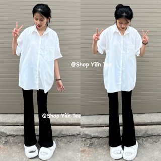 ( Có size ) Áo sơ mi trắng đi học, sơ mi đồng phục chất mát mát Yến Tee #014