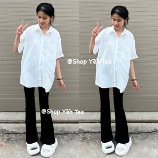 ( Có size ) Áo sơ mi trắng đi học, sơ mi đồng phục chất mát mát Yến Tee #014