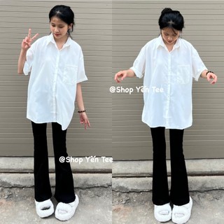 ( Có size ) Áo sơ mi trắng đi học, sơ mi đồng phục chất mát mát Yến Tee #014