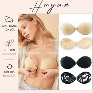 Áo lót bra dán nâng ngực cài trước không gọng, áo lót dán bàn tay nâng ngực TẶNG KÈM DÂY TRONG HT0206