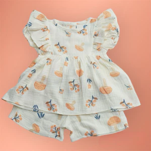 Đồ Bộ Bé Gái Cánh Tiên Vải Xô Muslin Mềm Mịn Tiệm Nhà Bơ Size 5-19kg