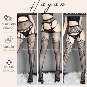 HT006 Quần tất lưới ren phong cách Lolita, tất nối đai eo chống tụt sexy gợi cảm HT006