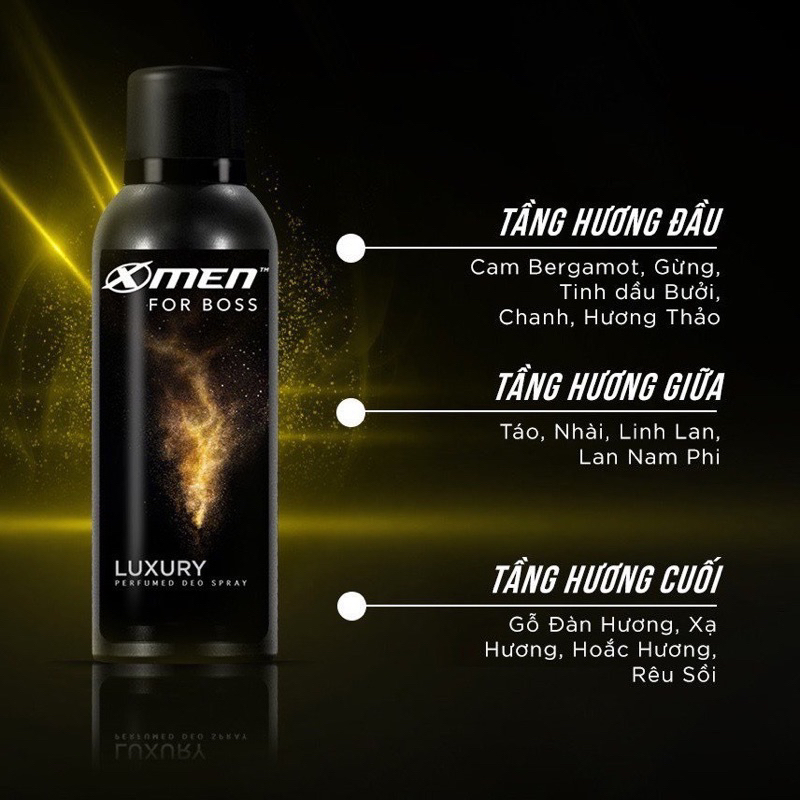 Xịt Khử Mùi XMen For Boss Hương Nước Hoa 150ml