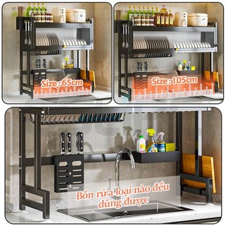 Gslife Kệ Để Chén Đĩa-Kệ Tủ Nhà Bếp Có Nắp Đậy Thông Minh Trên Bồn Rửa Bát 2 Tầng