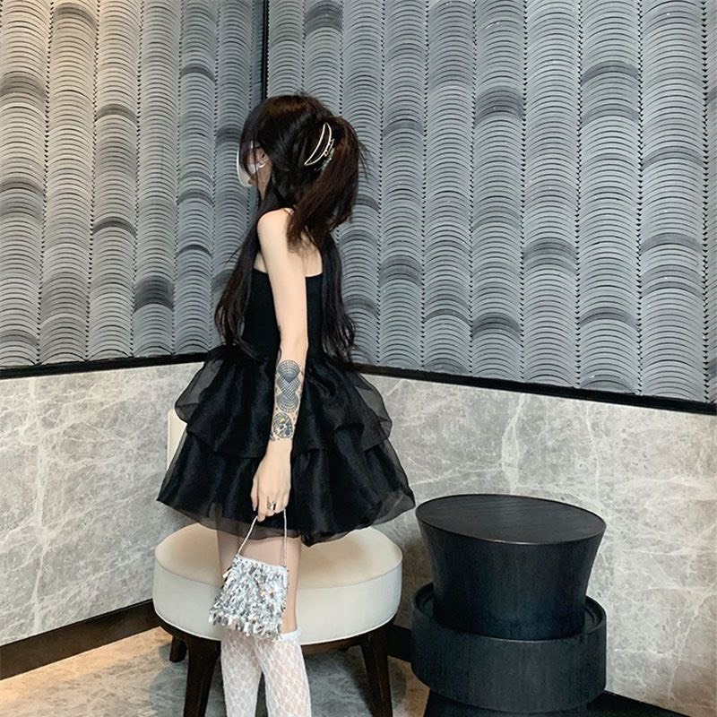 Váy đầm xoè chữ A thiết kế hai dây xếp tầng bồng bềnh dáng babydoll tiểu thư đi tiệc Hottrend MT33 SP91
