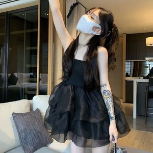 Váy đầm xoè chữ A thiết kế hai dây xếp tầng bồng bềnh dáng babydoll tiểu thư đi tiệc Hottrend MT33 SP91